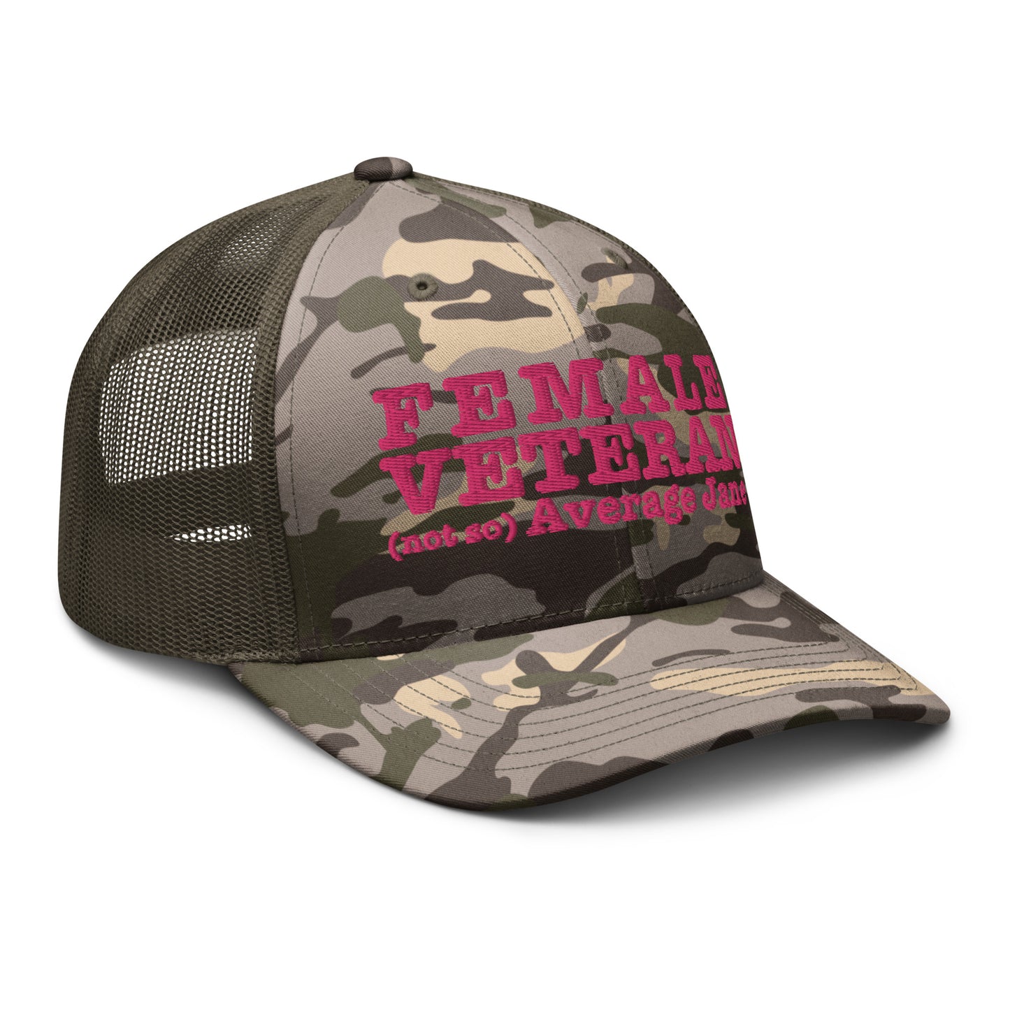 Female Veteran NSAJ - Camouflage trucker hat