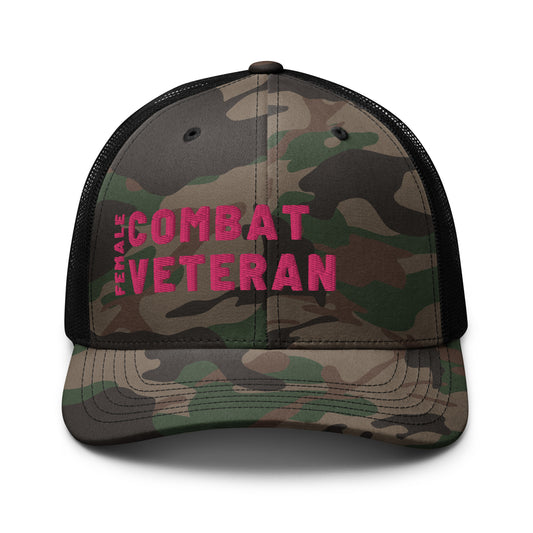 Female Combat Veteran Camouflage trucker hat